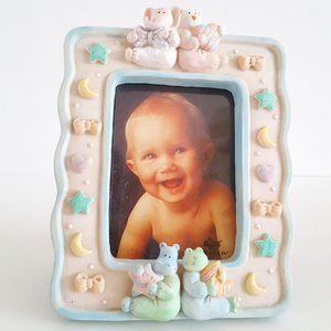 Baby Photo Frame Resin Holds 2.5"x3.5" Photo Russ Berrie Tender Moments